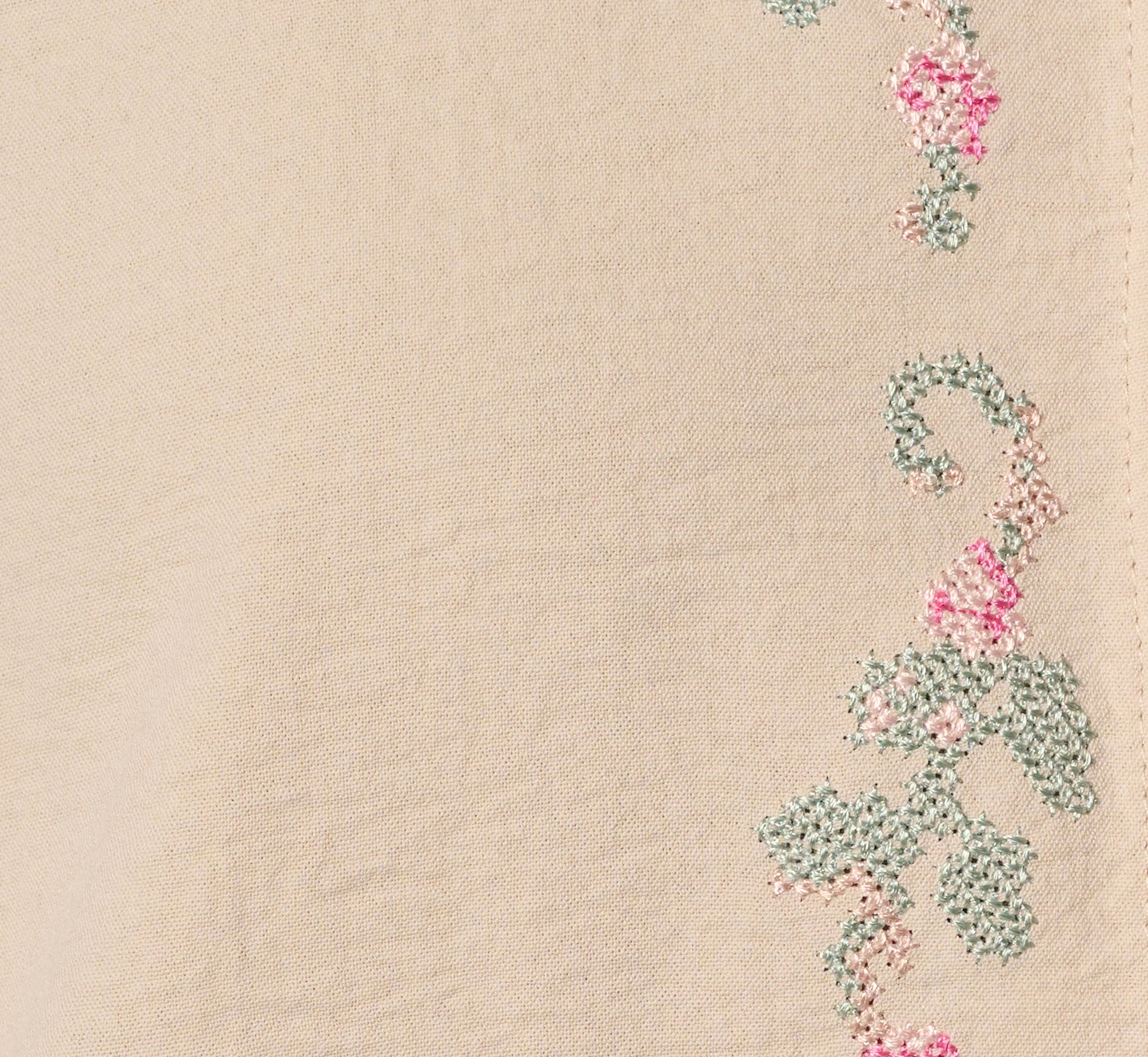 Bell Sleeve Floral Embroidered Tie Front Top In Pebble - Image 7