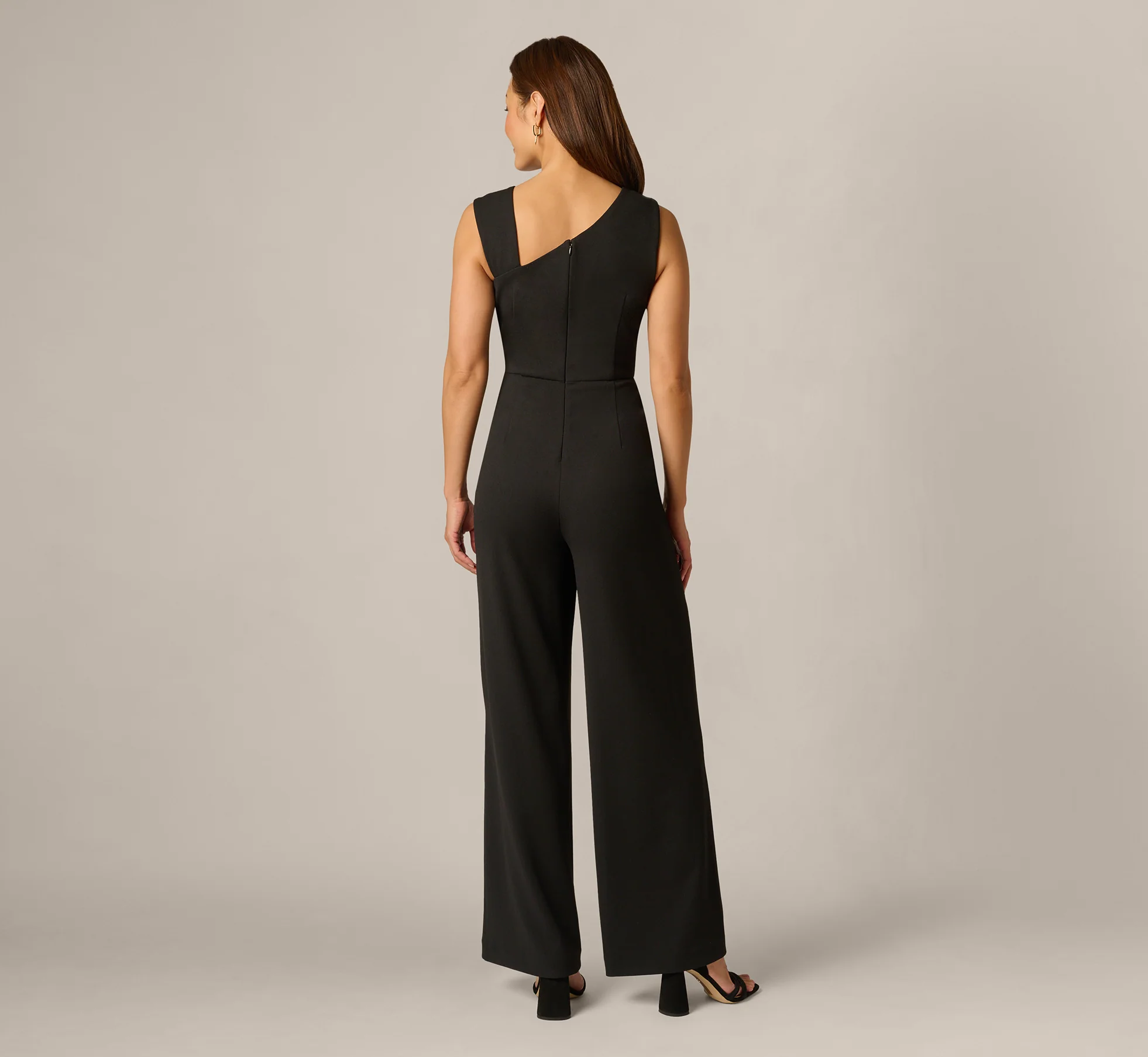 Buckle Shoulder Overlay Stretch Jumpsuit In Black - Image 5