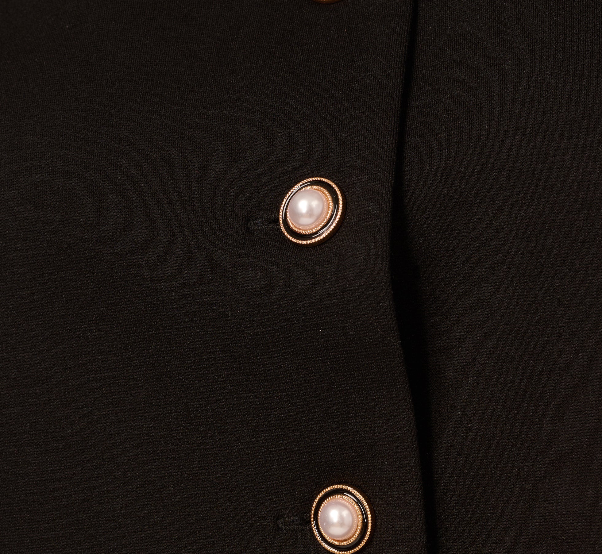 Button Front Ponte Vest Top In Black - Image 7