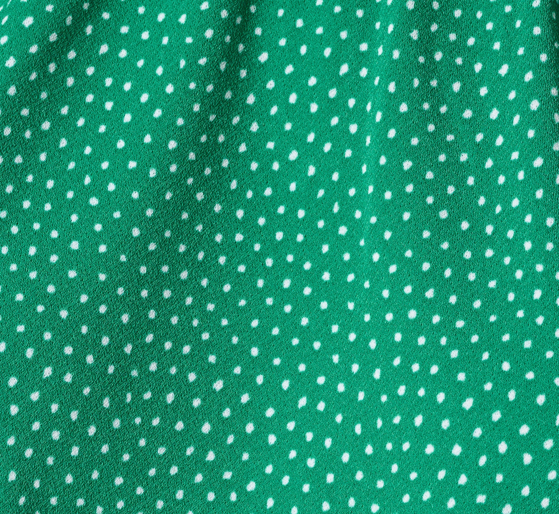 Double Flutter Sleeve Ruffle Neck Top In Vivid Green Broken Dot - Image 7