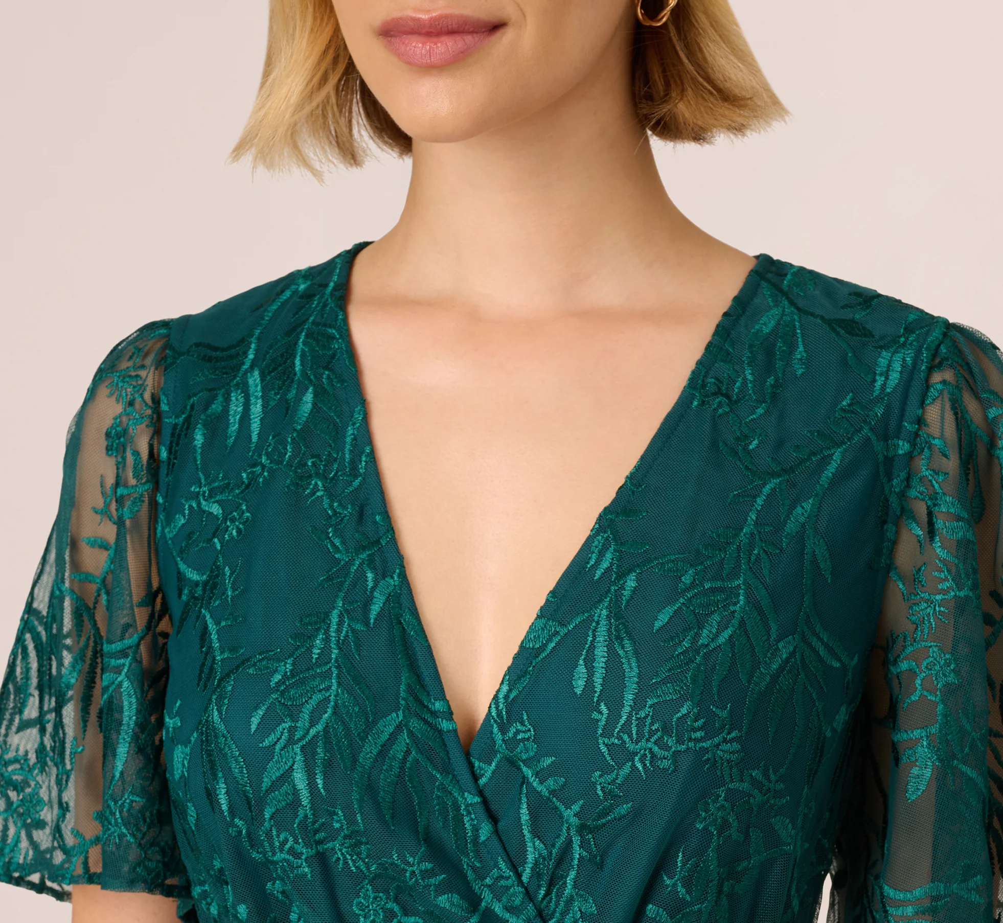Embroidered Lace Maxi Dress In Hunter - Image 3
