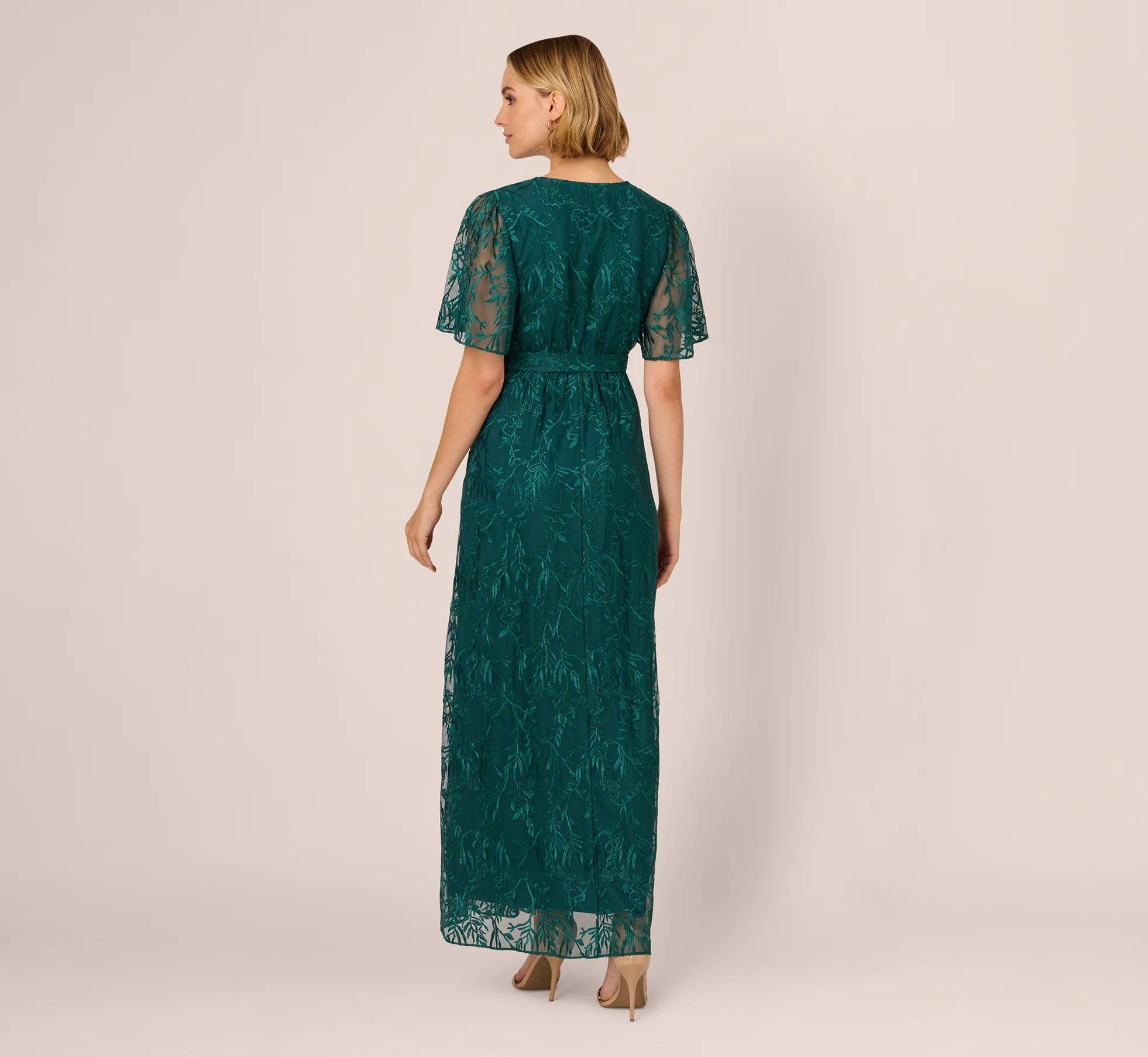 Embroidered Lace Maxi Dress In Hunter - Image 5