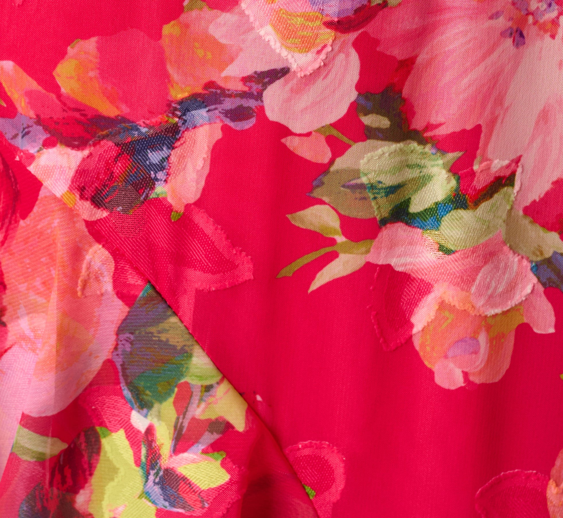 Floral Chiffon Keyhole Halter Maxi Dress In Pink Multi - Image 7