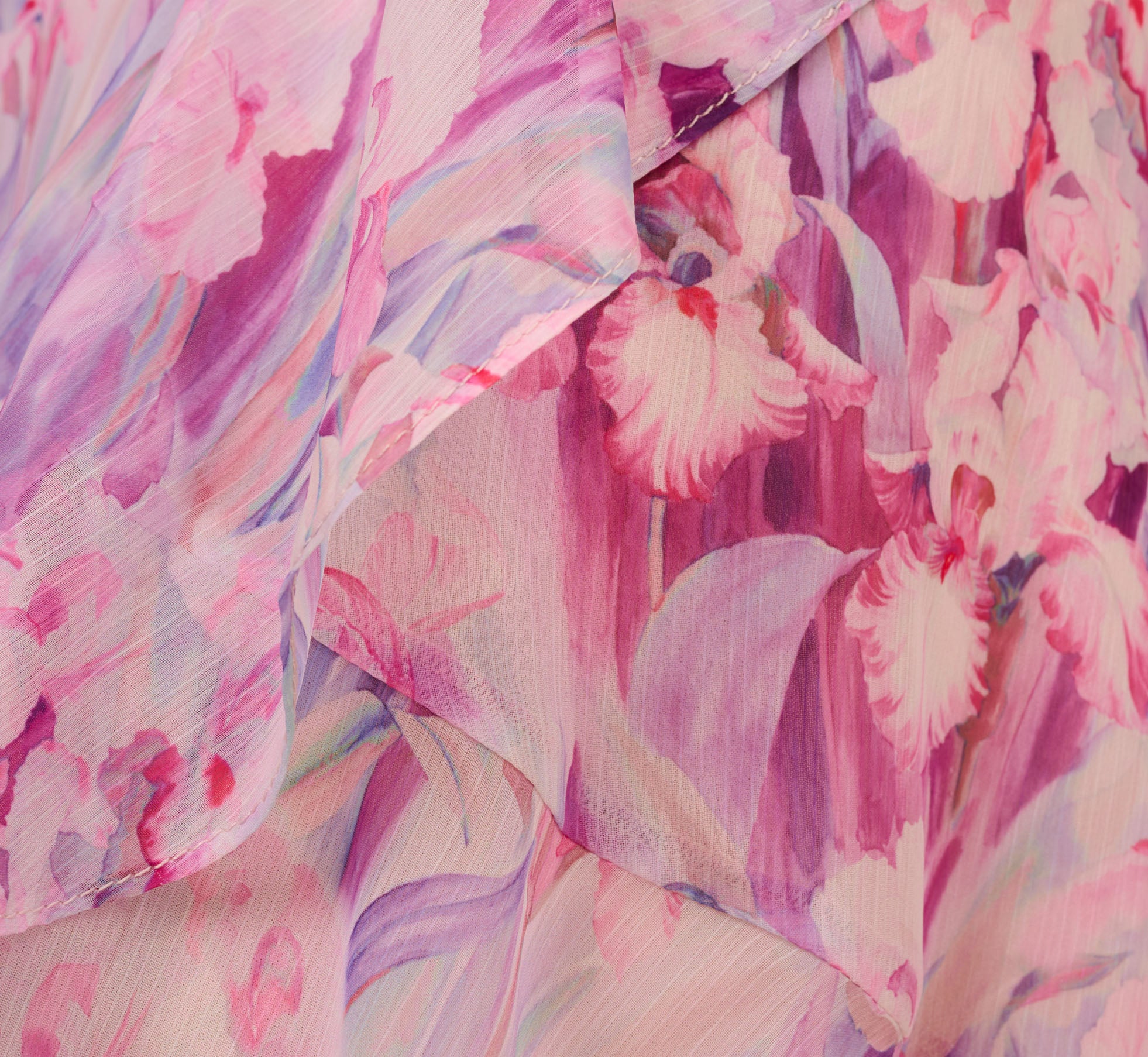 Floral-Printed Chiffon Short Dress In Pink Multi - Image 6