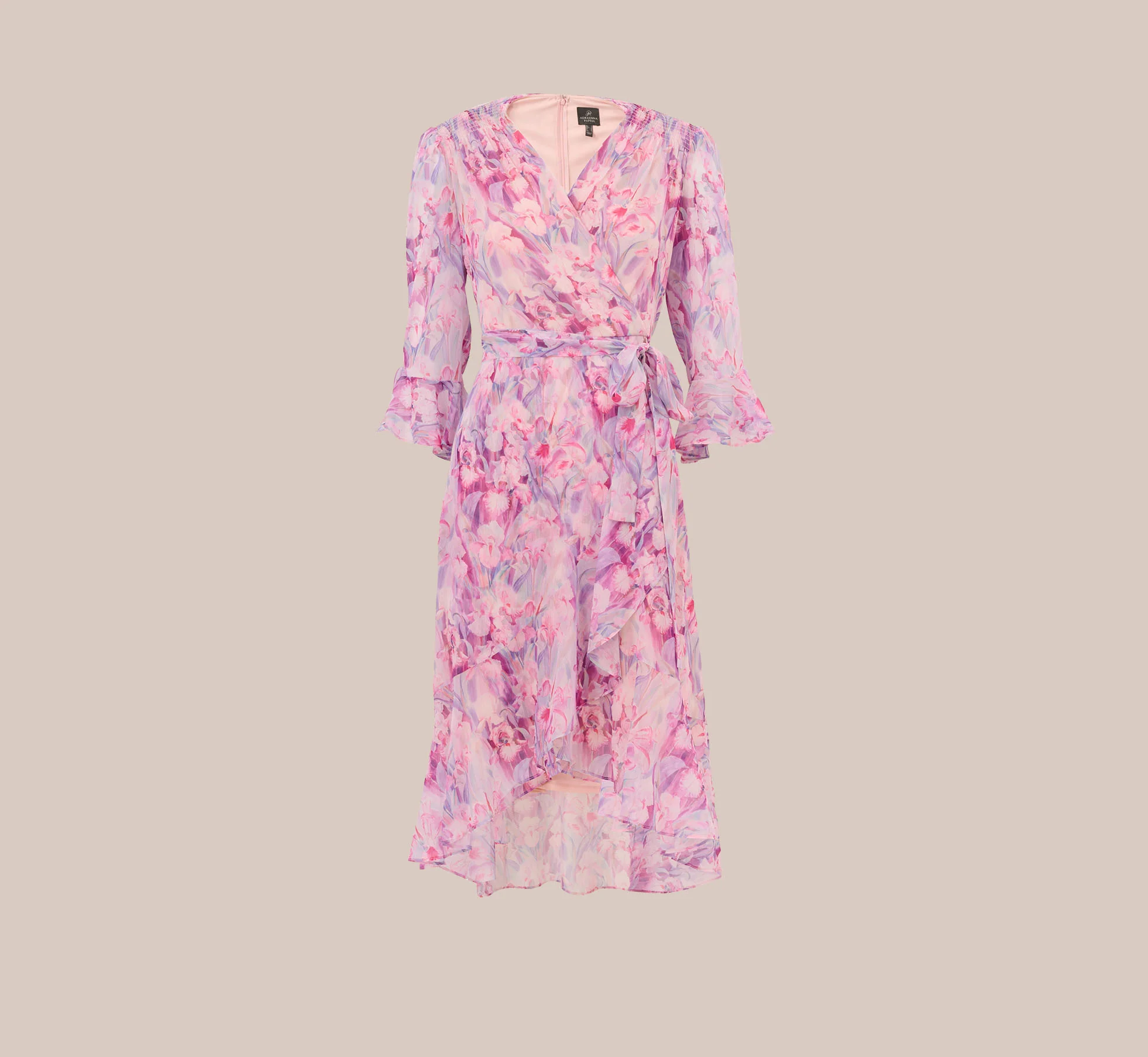 Floral-Printed Chiffon Short Dress In Pink Multi - Image 7