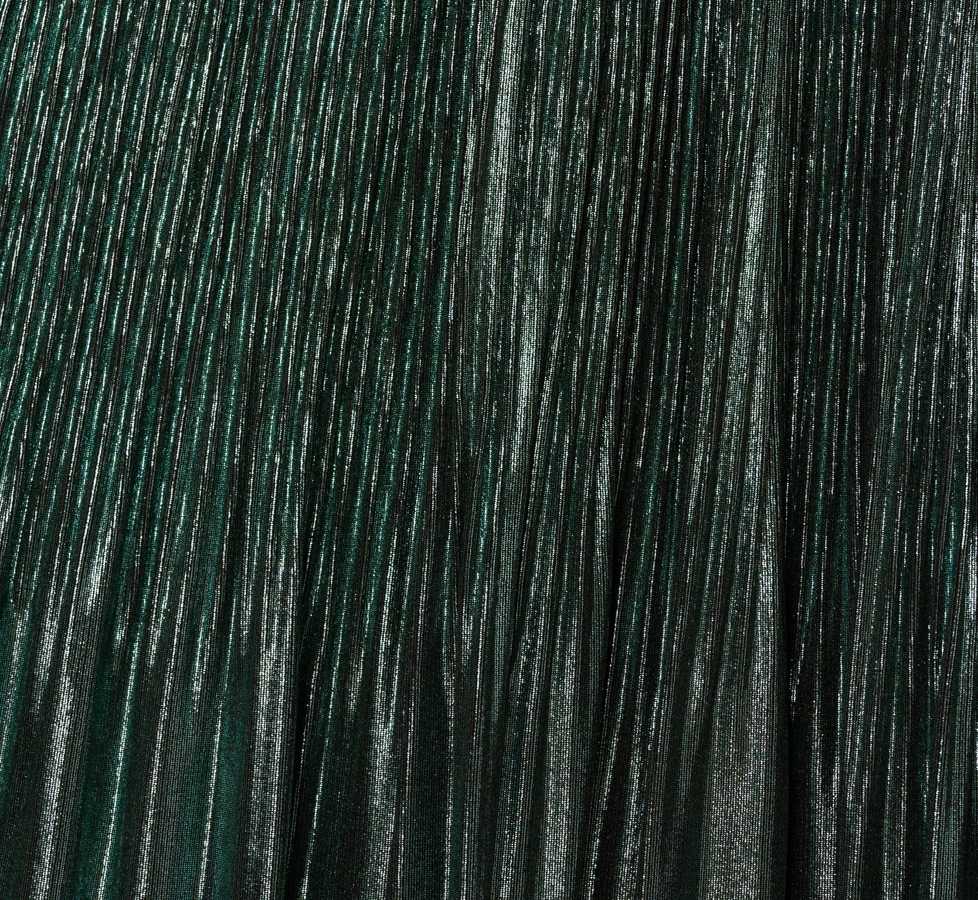 Halter Pleated Metallic Dress In Green Black - Image 7