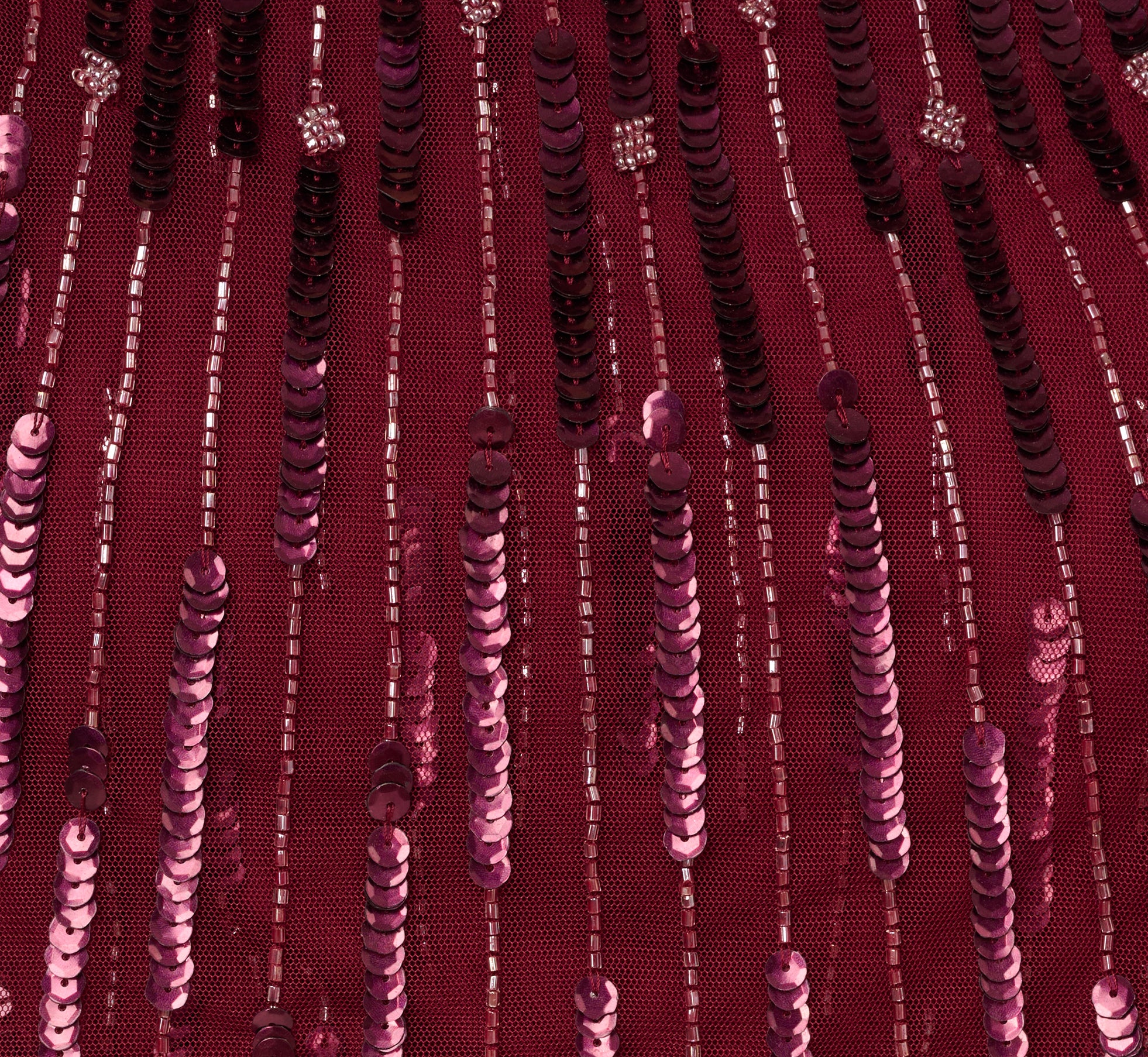 Linear Bead Cape Column Gown In Mahogany - Image 6