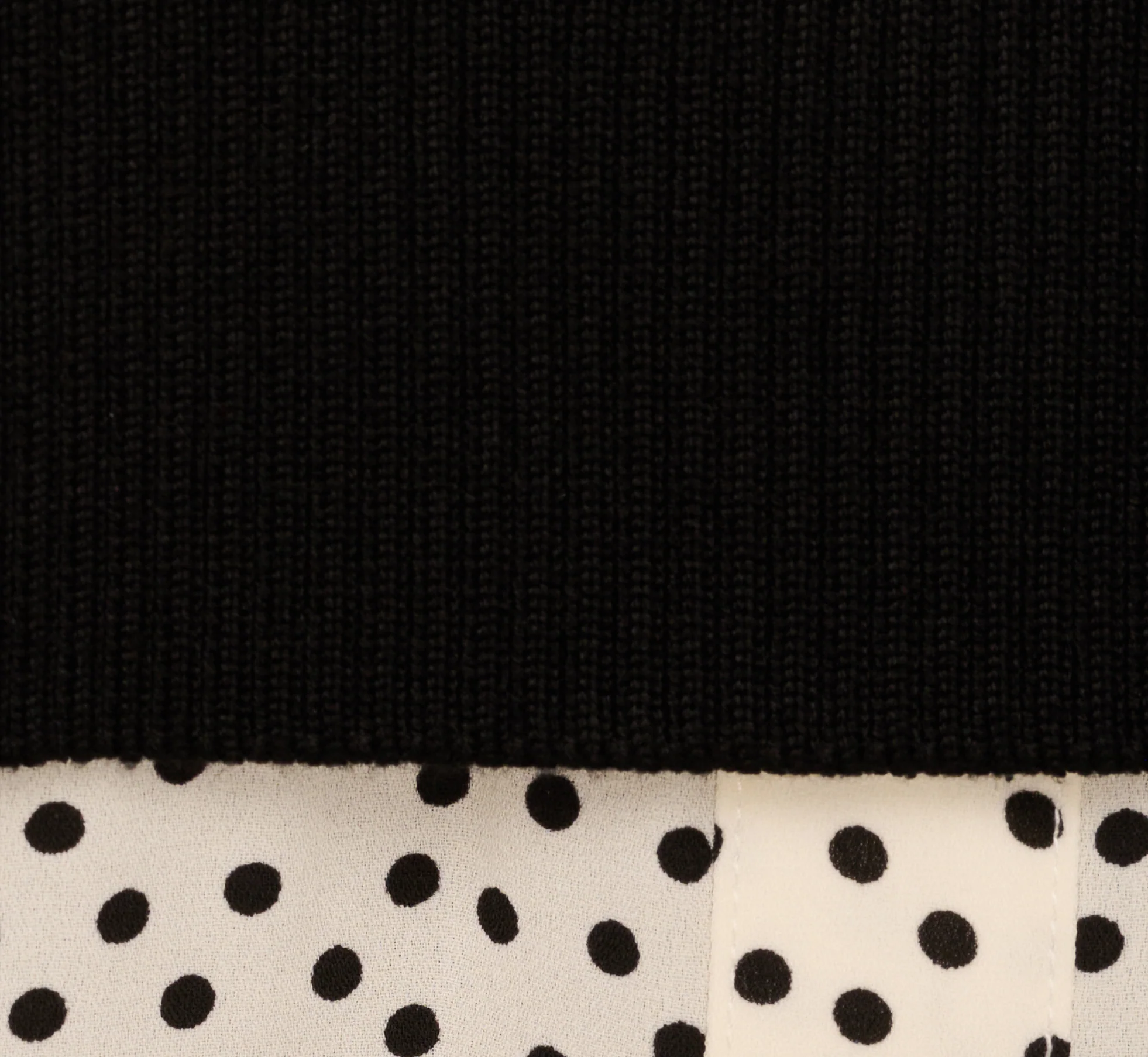 Long Sleeve Collared Printed Twover Sweater In Black W  Cream Abstract Dot - Image 8