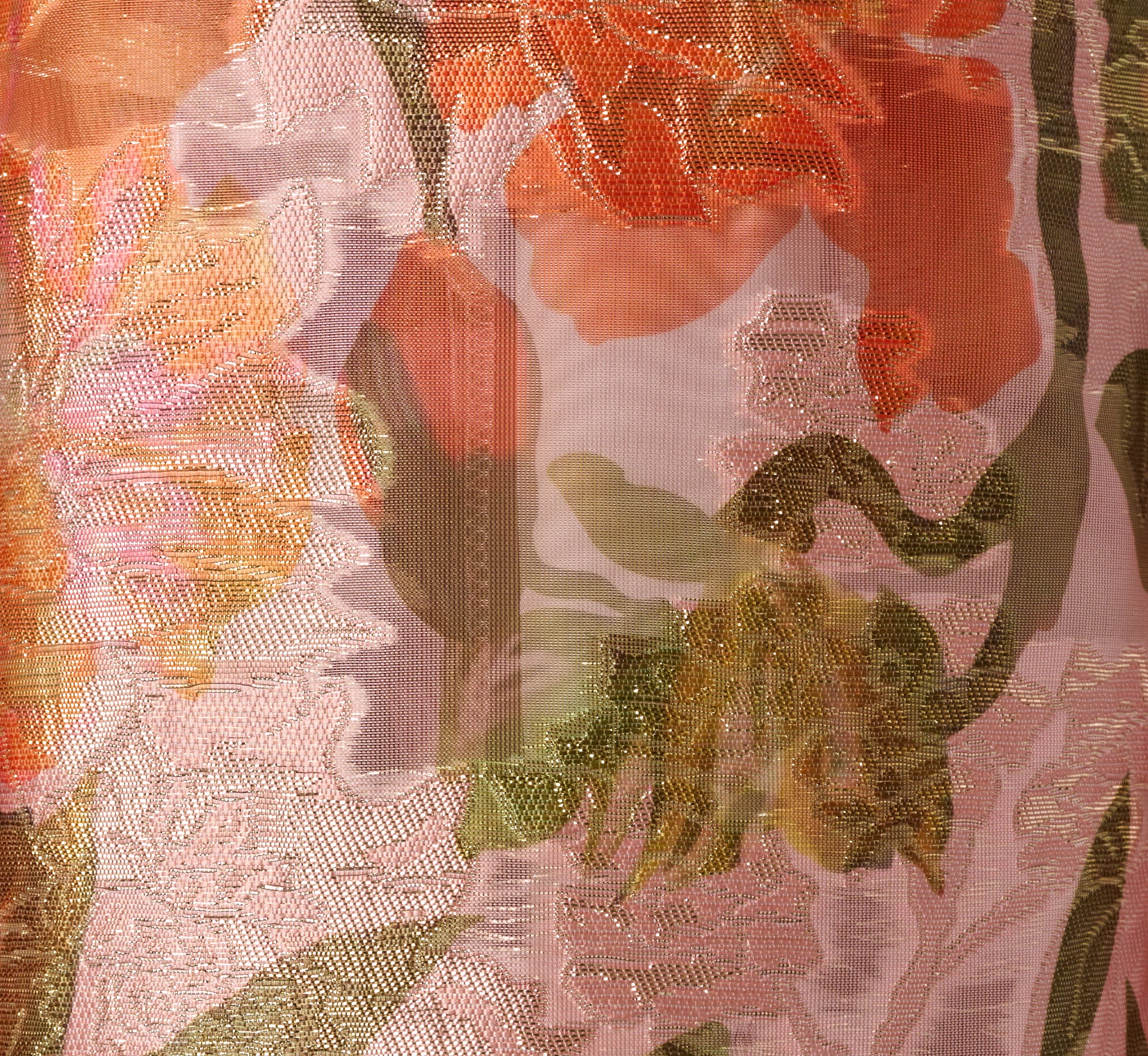 Metallic Floral Jacquard High Low Gown In Yellow Orange Multi - Image 6