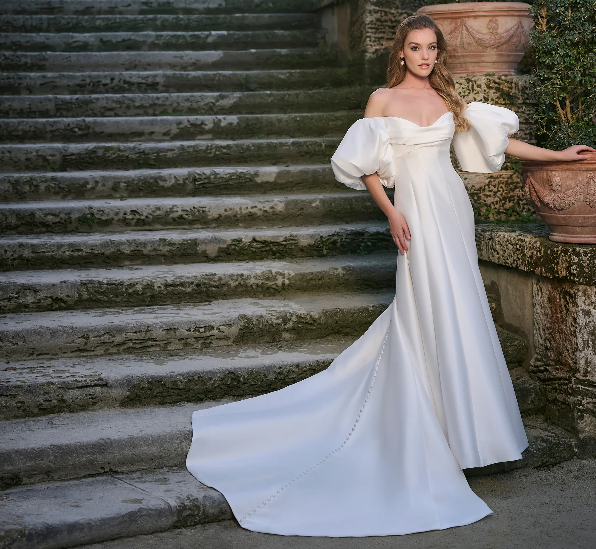 Mikado A-line gown in Ivory - Image 3