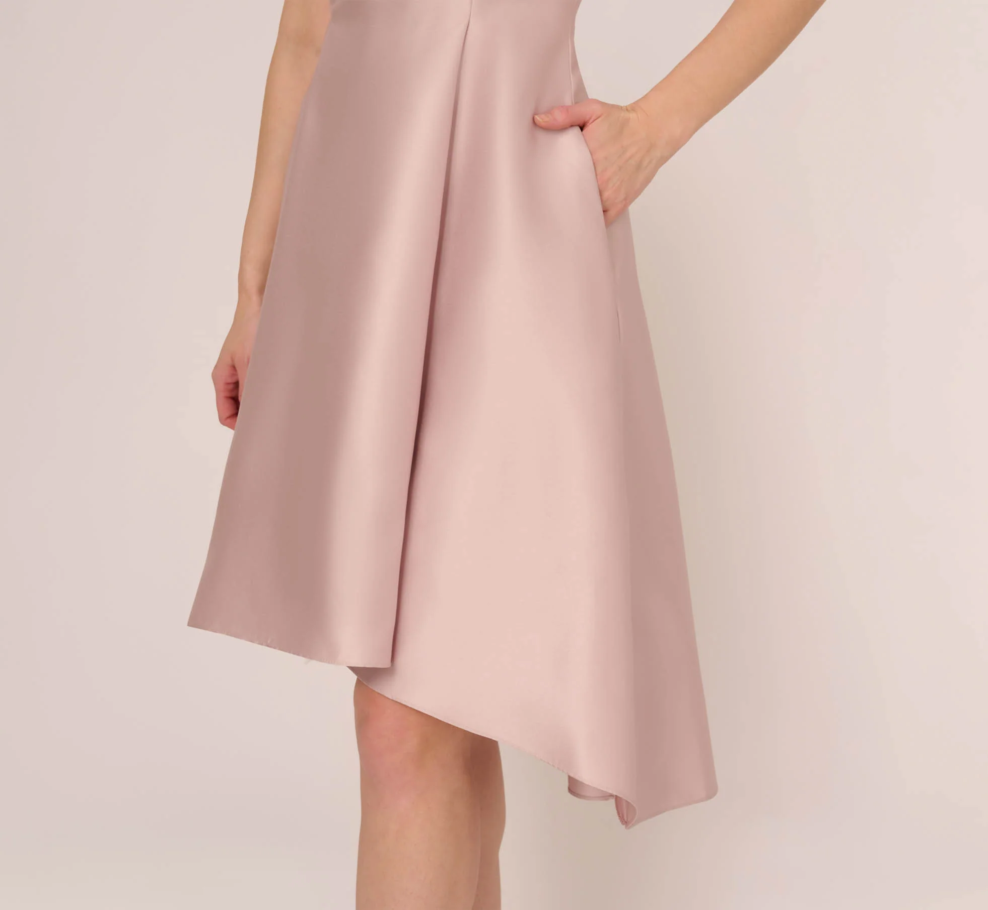Mikado Short Party Dress In Bellini - Image 4