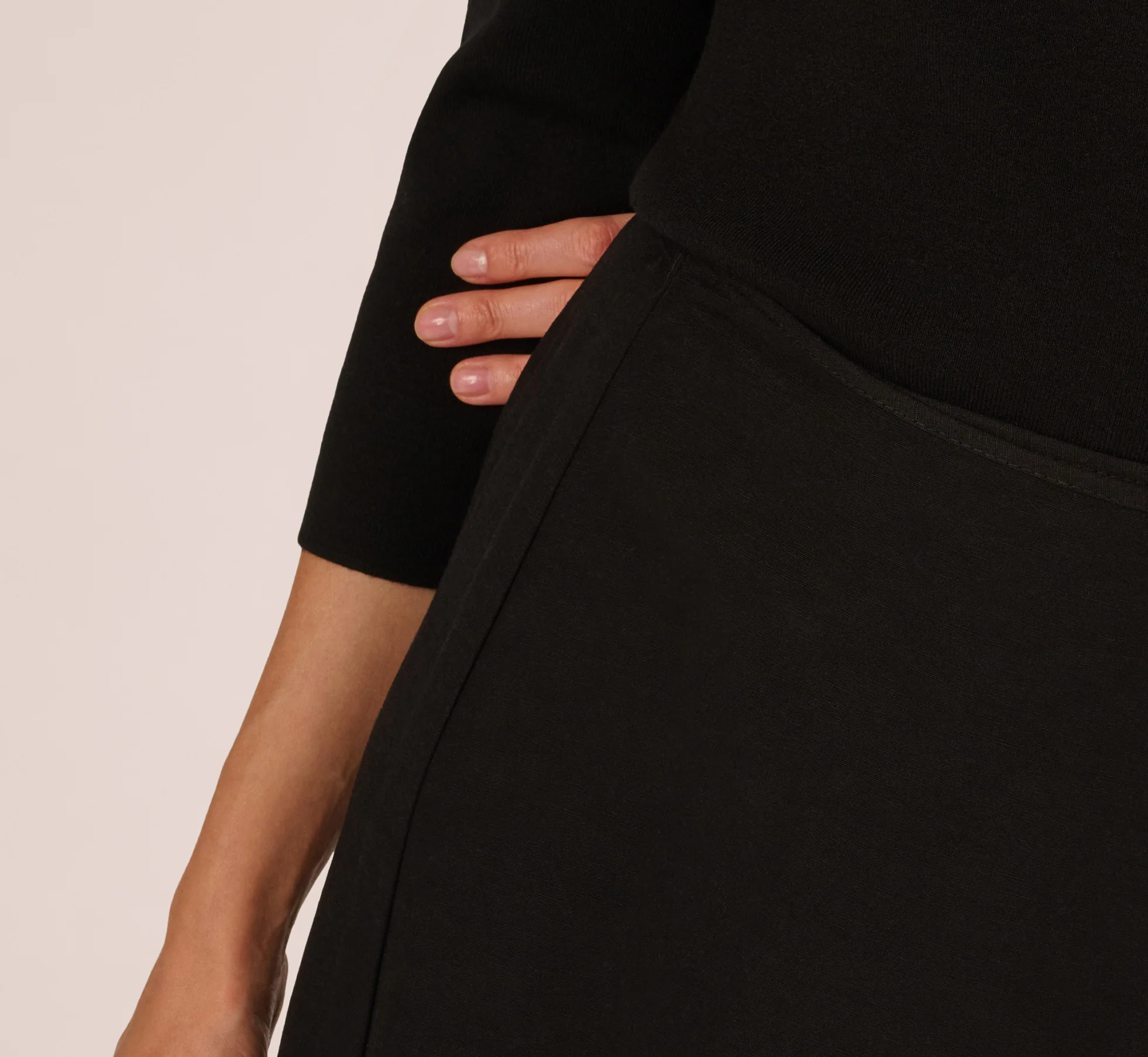 Off Shoulder Bow Collar Sweater In Black Ivory - Image 5