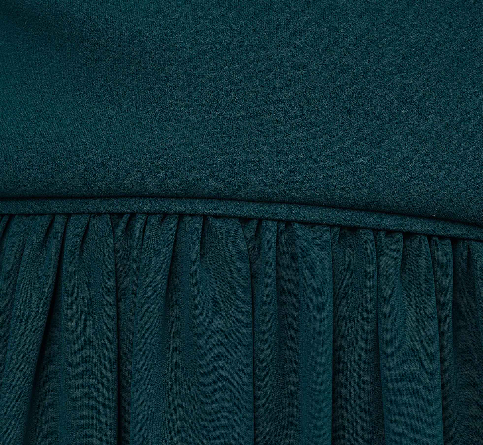 One Shoulder Chiffon Long Gown In Hunter - Image 6