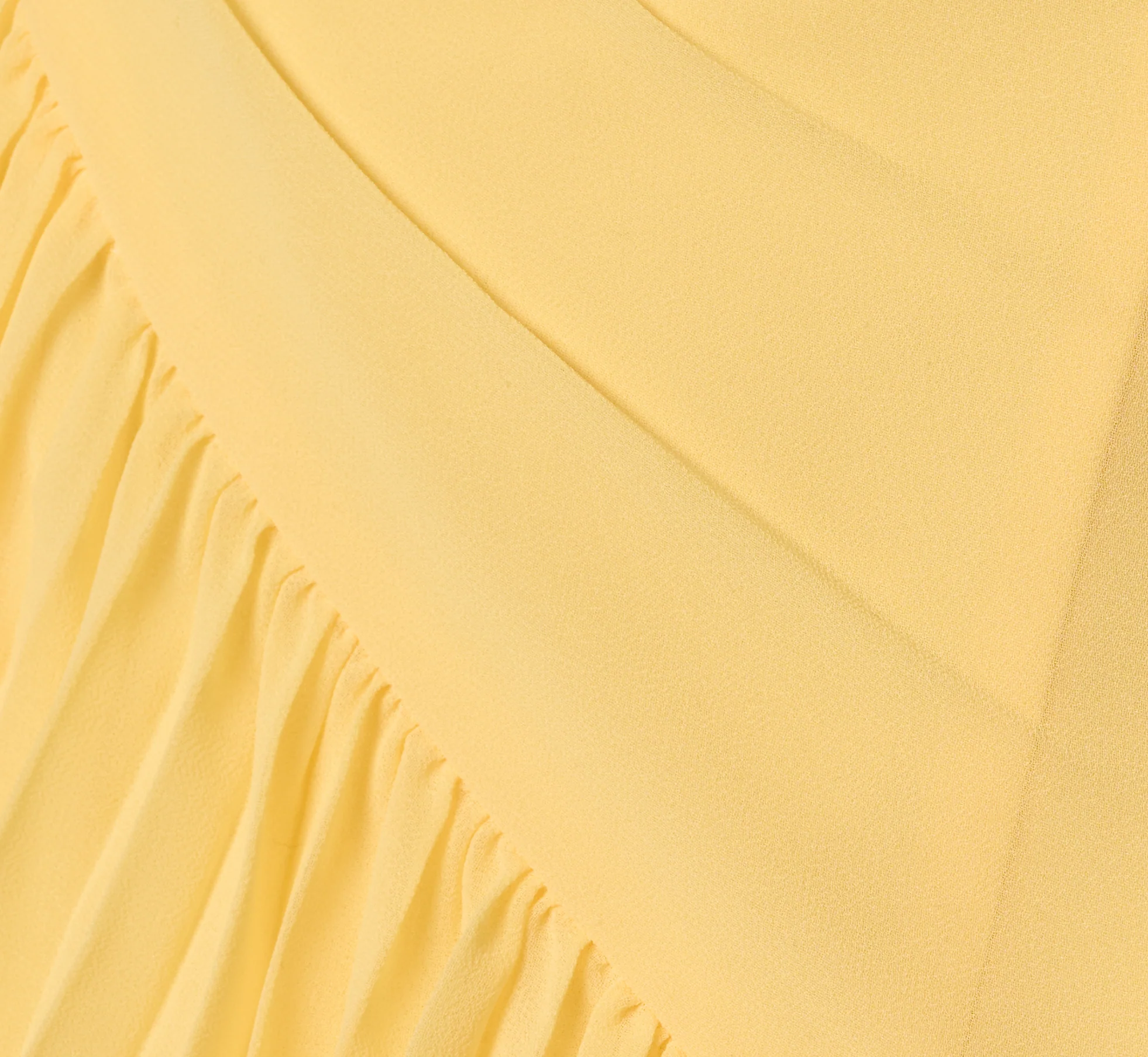 One Shoulder Pleated Flounce High Low Gown In Butter Yellow - Image 6