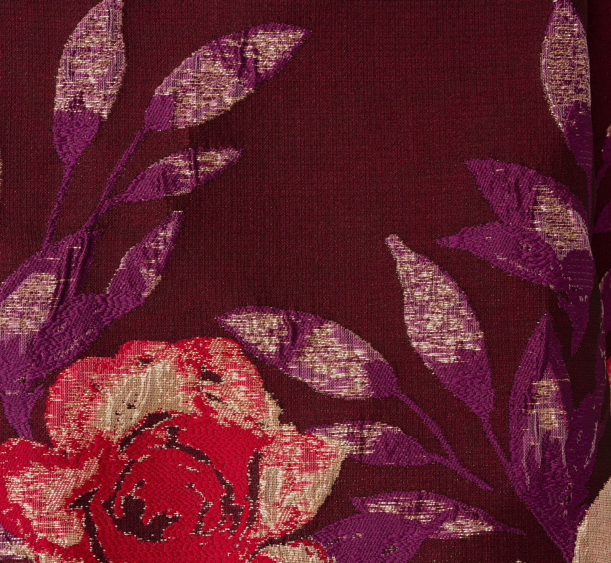 Plus Size Sleeveless Floral Border Jacquard Midi Dress In Plum Multi - Image 7