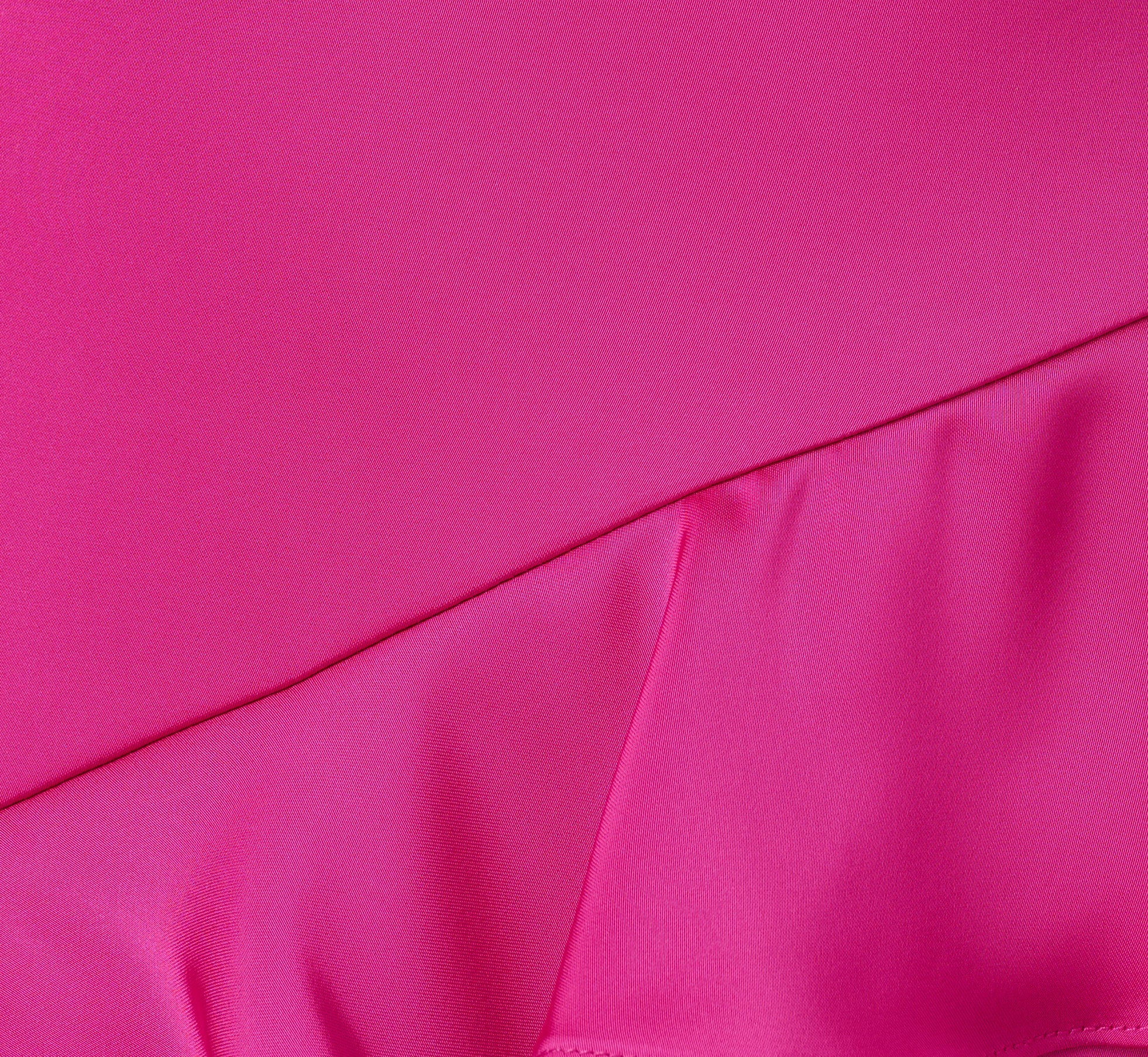 Satin Cascade Ruffle Slip Gown In Electric Passion - Image 7