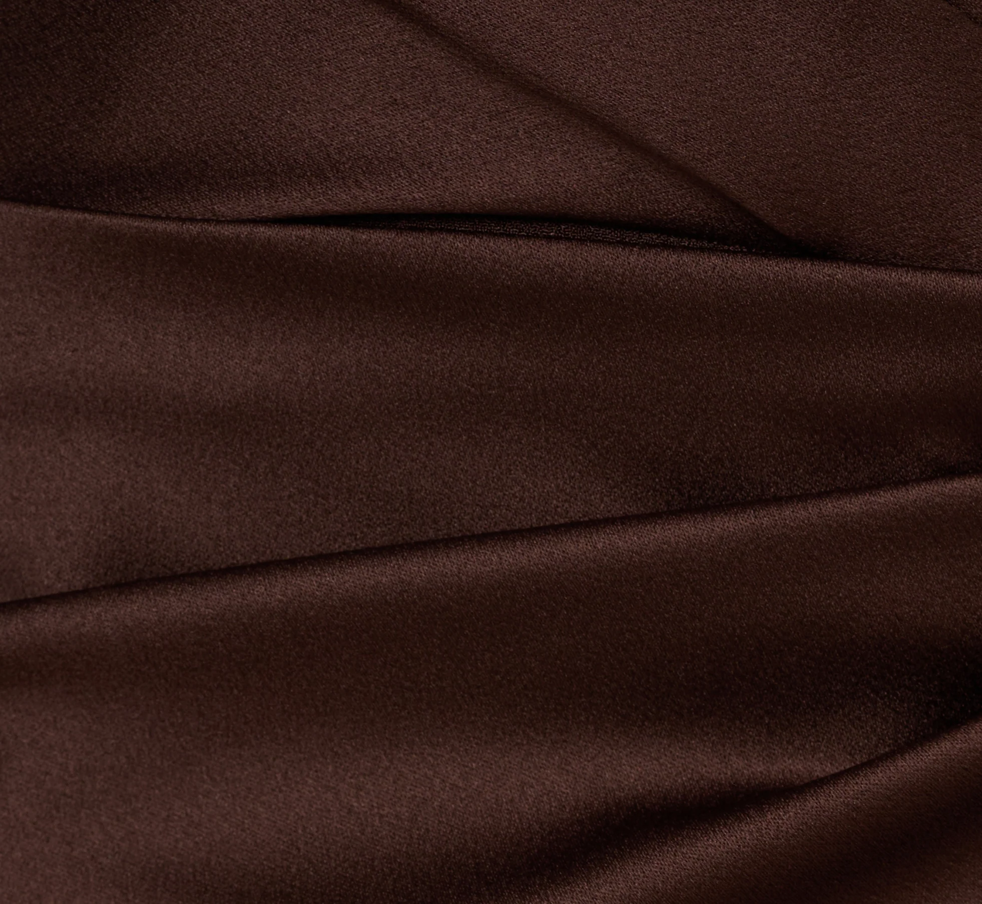 Satin Crepe Three Quarter Sleeve Jumpsuit With Buckle Waist In Dark Brown - Image 6