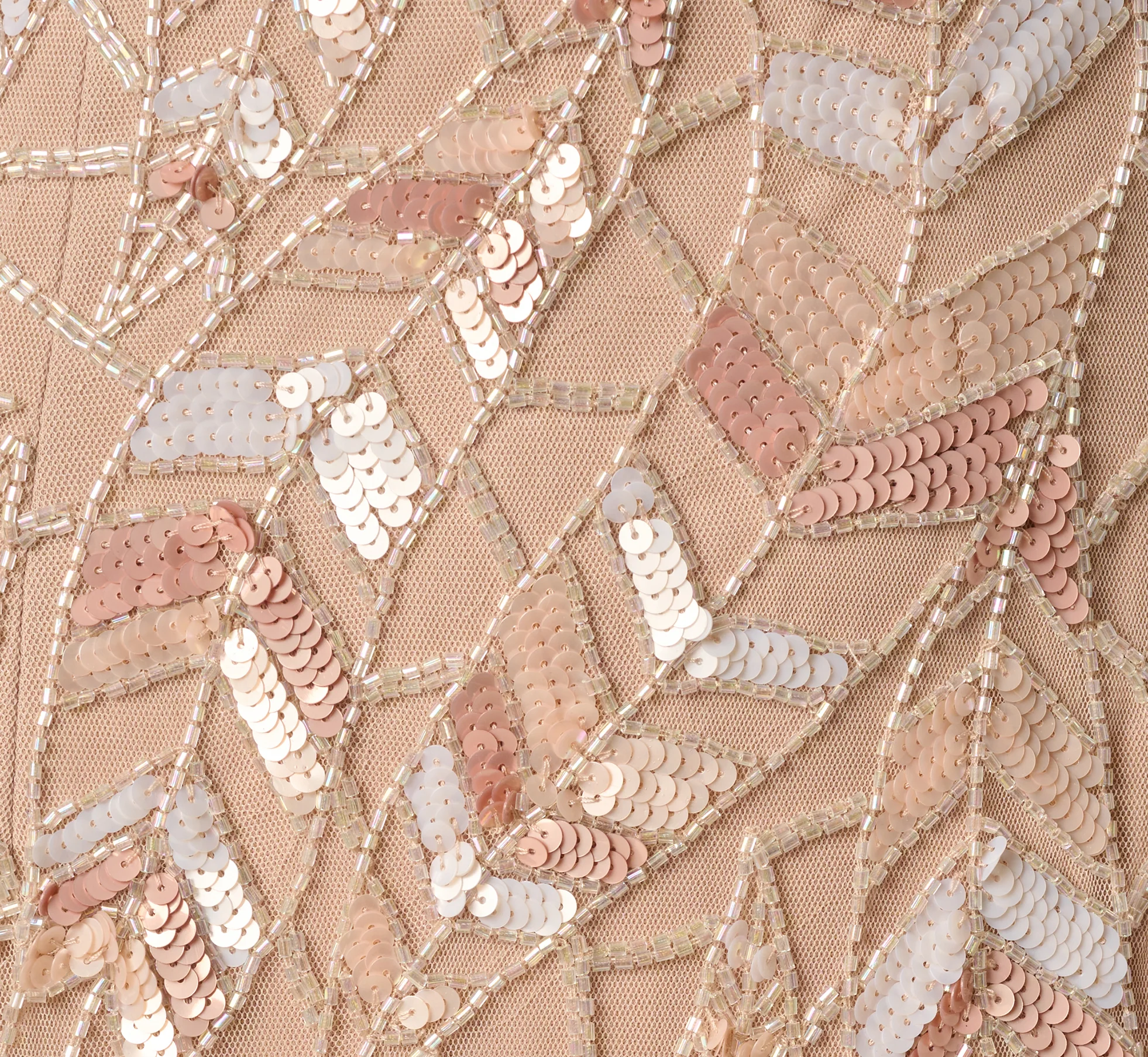 Sequin Beaded Leaf Halter Gown In Rose Quartz - Image 7