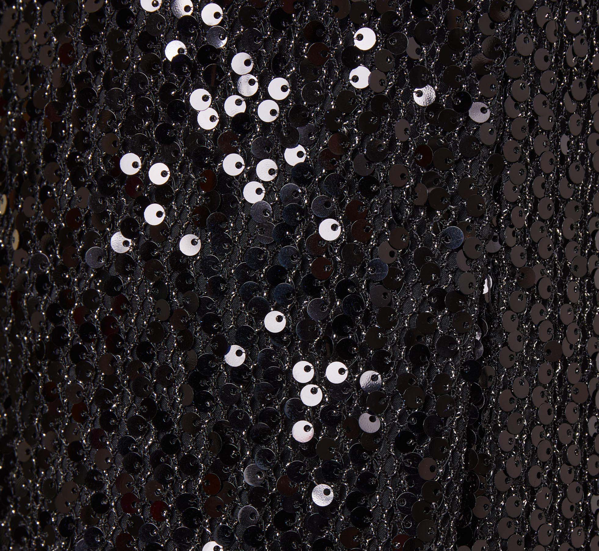 Sequined Trapeze Halter Dress With Feather Trim In Black - Image 6