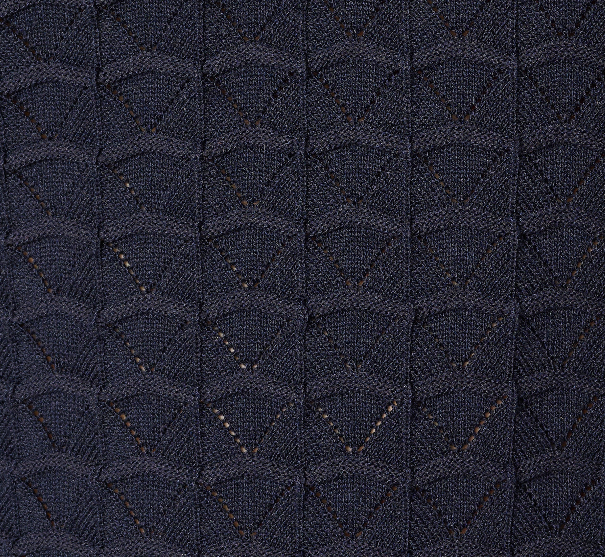 Short Sleeve Open Pointelle Polo Top In Blue Moon - Image 7