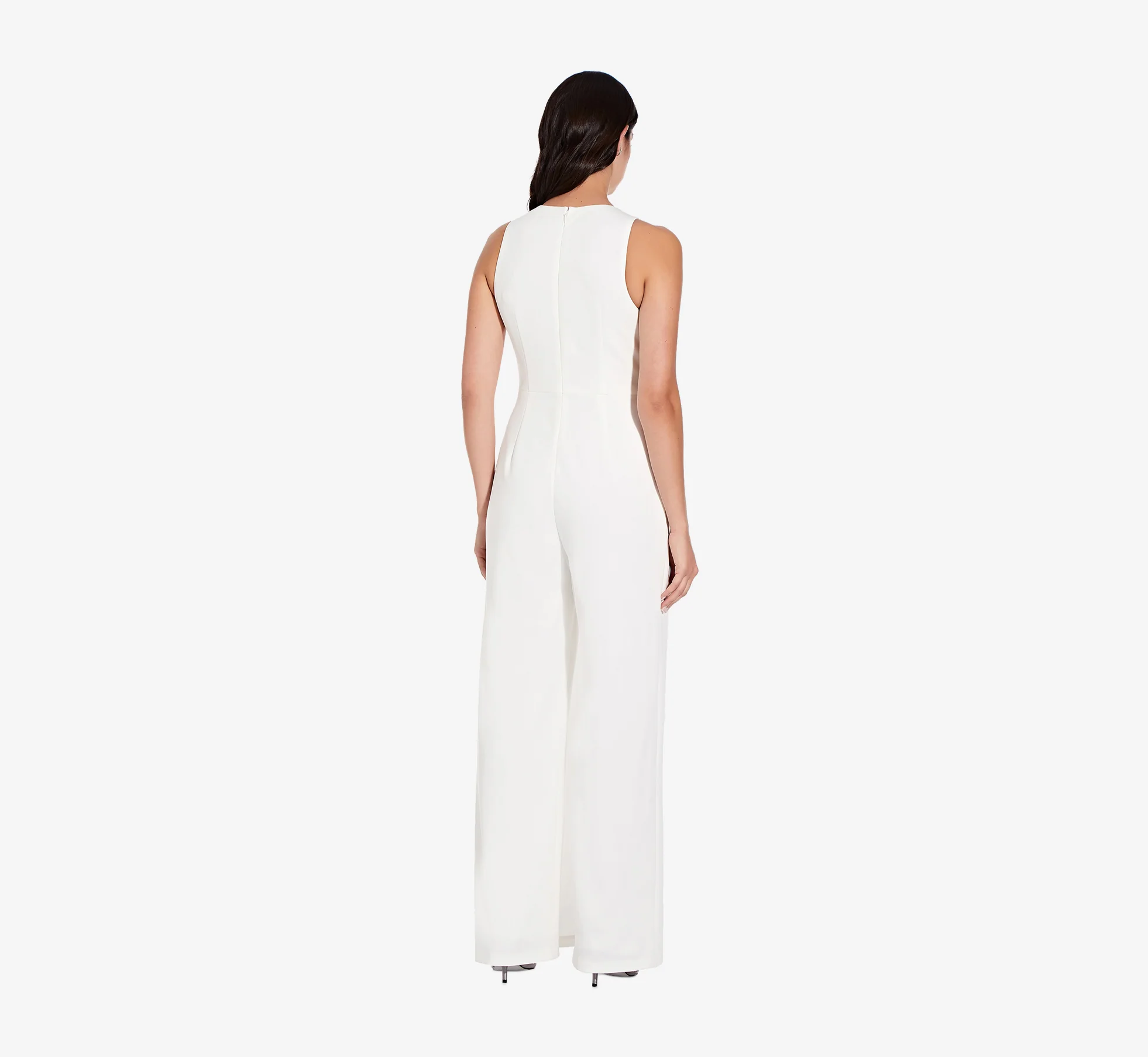 Sleeveless Asymmetrical Jumpsuit In Ivory - Image 3