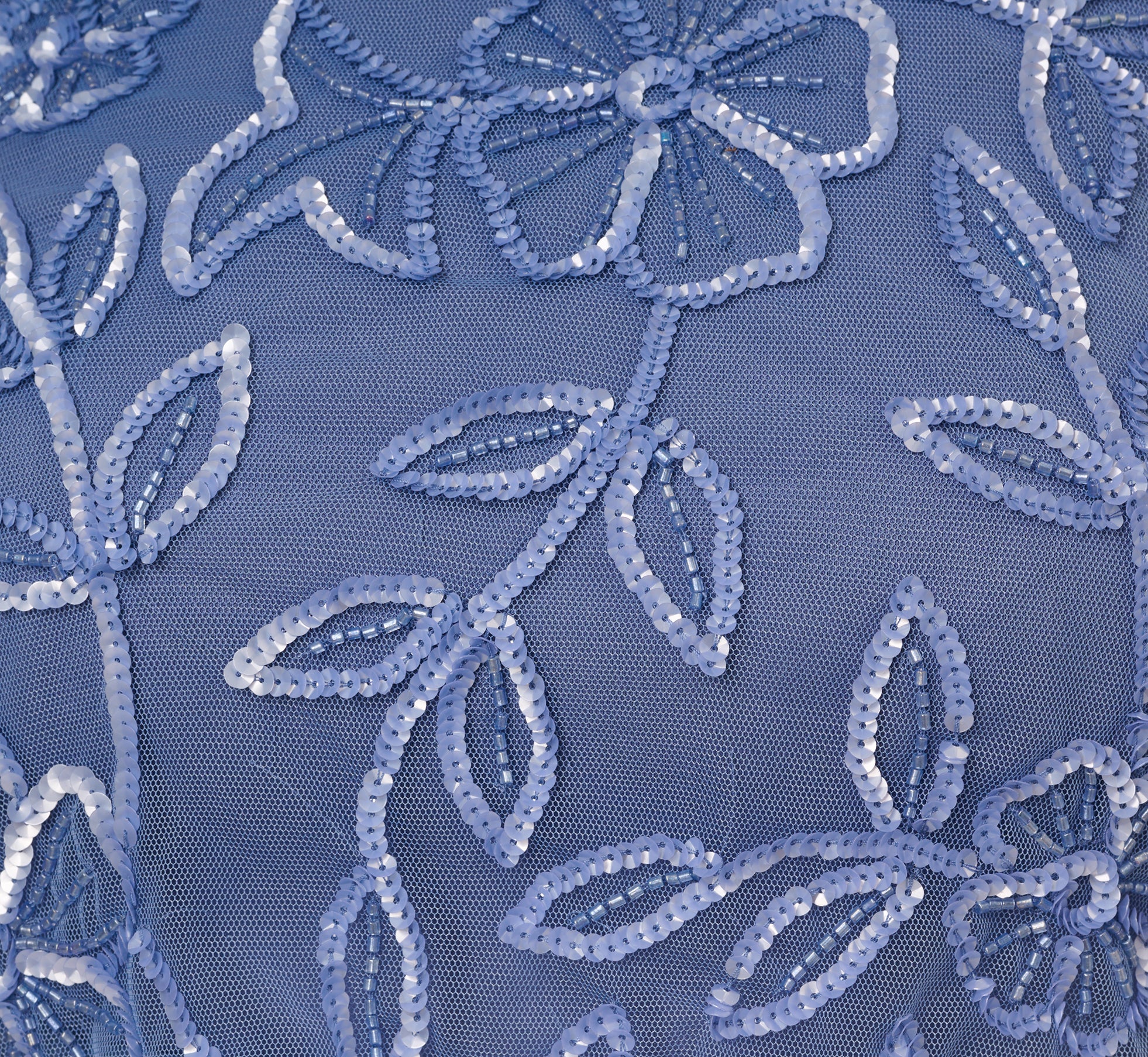 Sleeveless Blouson Mermaid Gown With Jasmine Beading In French Blue - Image 7