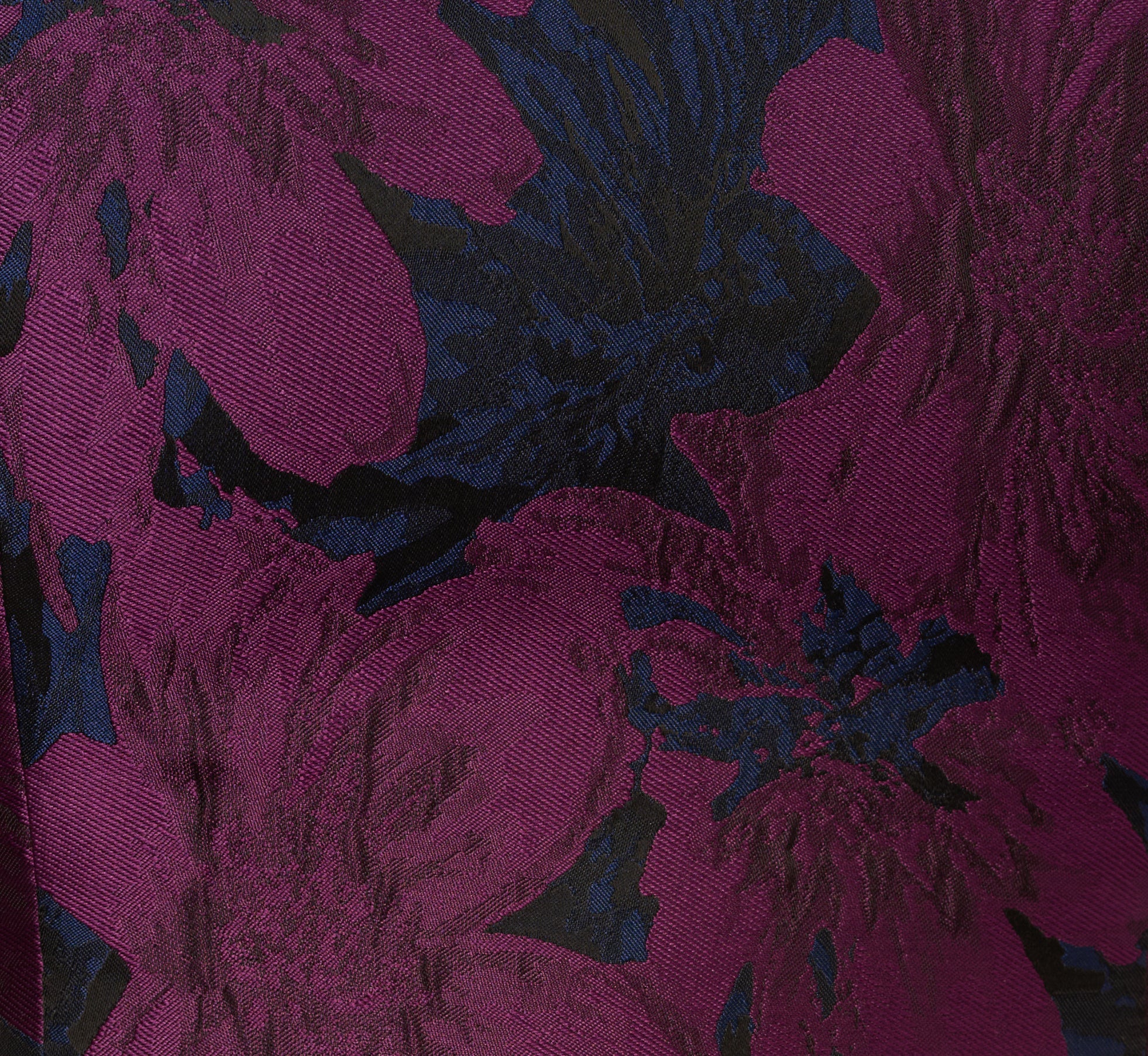 Sleeveless Floral Jacquard Drop Waist Short Dress In Navy Plum - Image 6