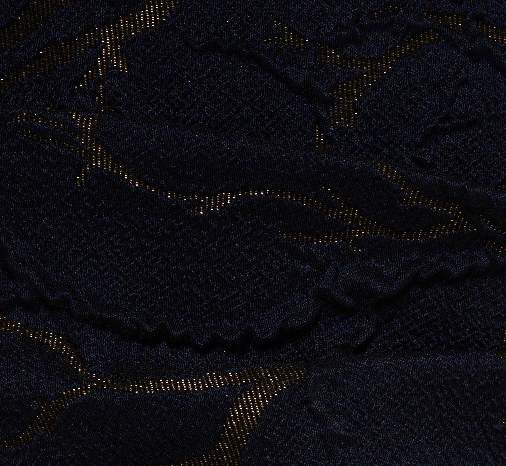 Sleeveless Jacquard Column Gown In Navy - Image 6