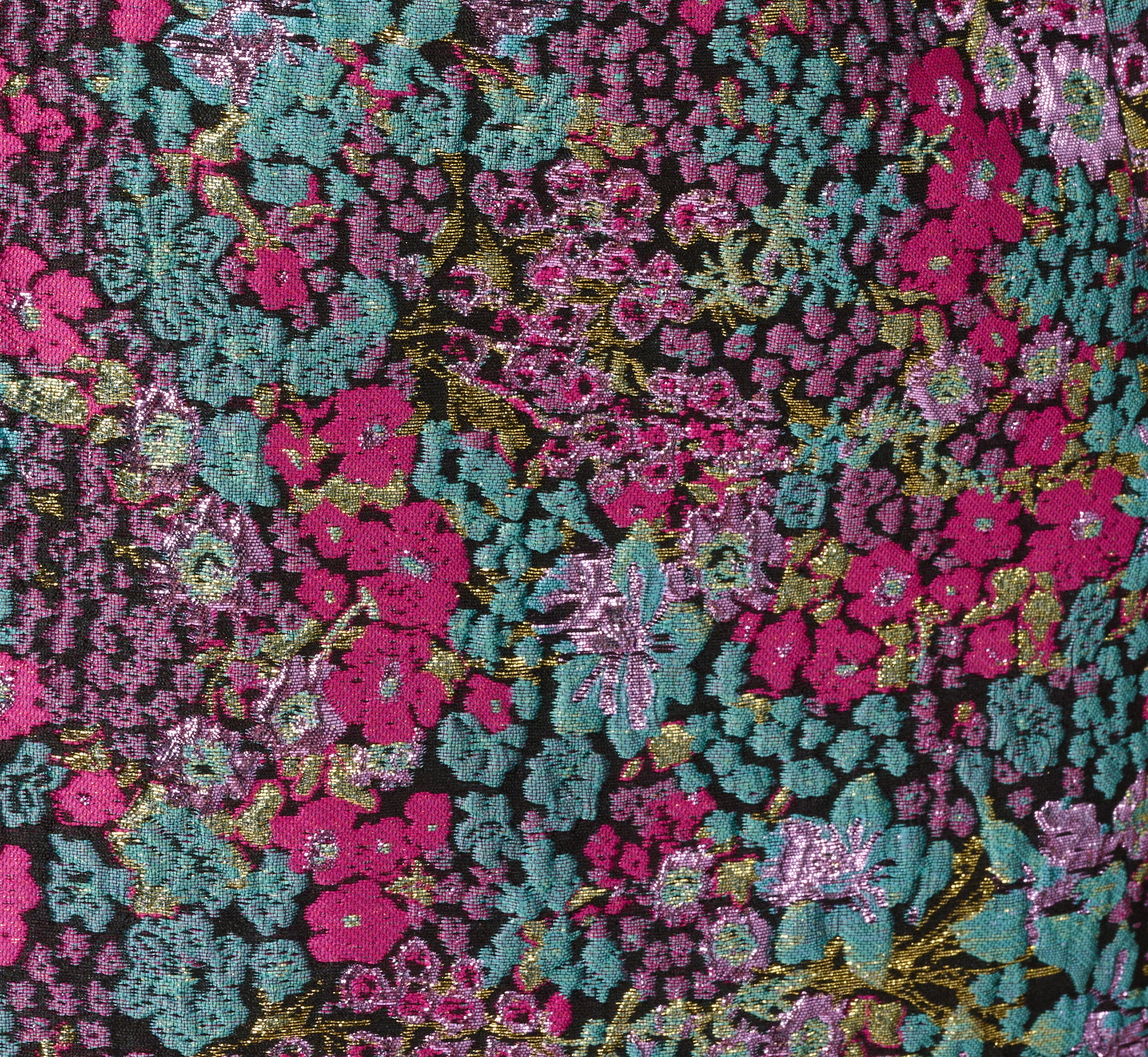 Strapless Metallic Floral Jacquard Mini Dress In Pink Blue Multi - Image 6