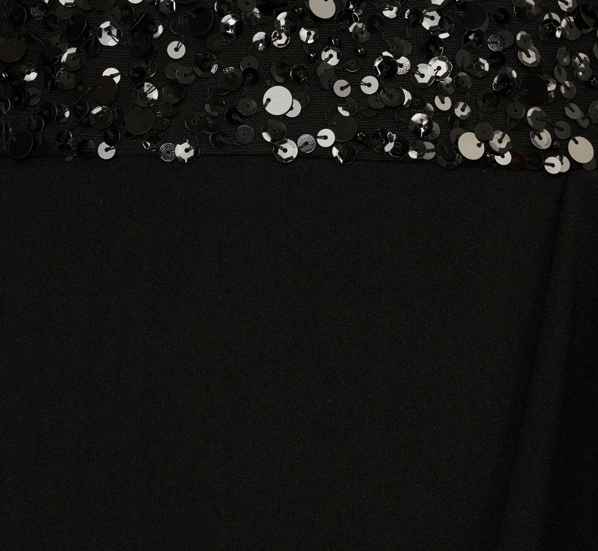 Strapless Sequin Ruffle Combo Gown In Black - Image 6