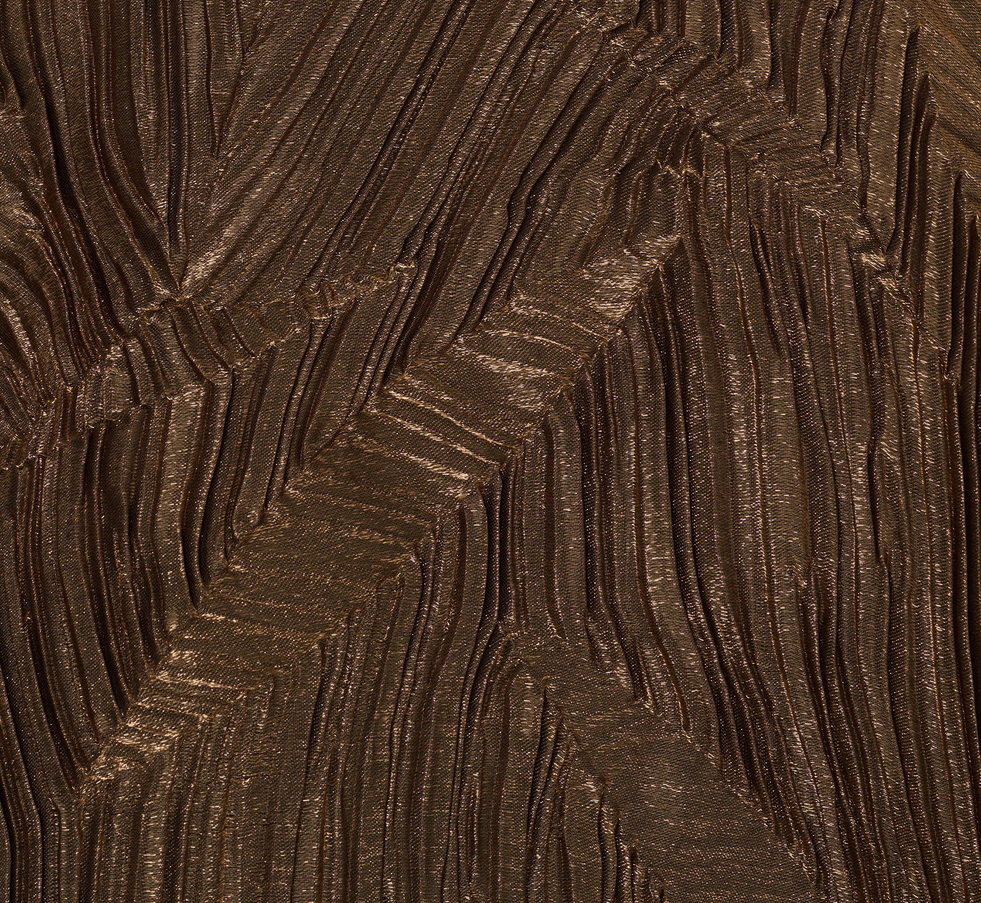 Textured Jacquard High Low Dress With Notched Neck In Metallic Gold - Image 6